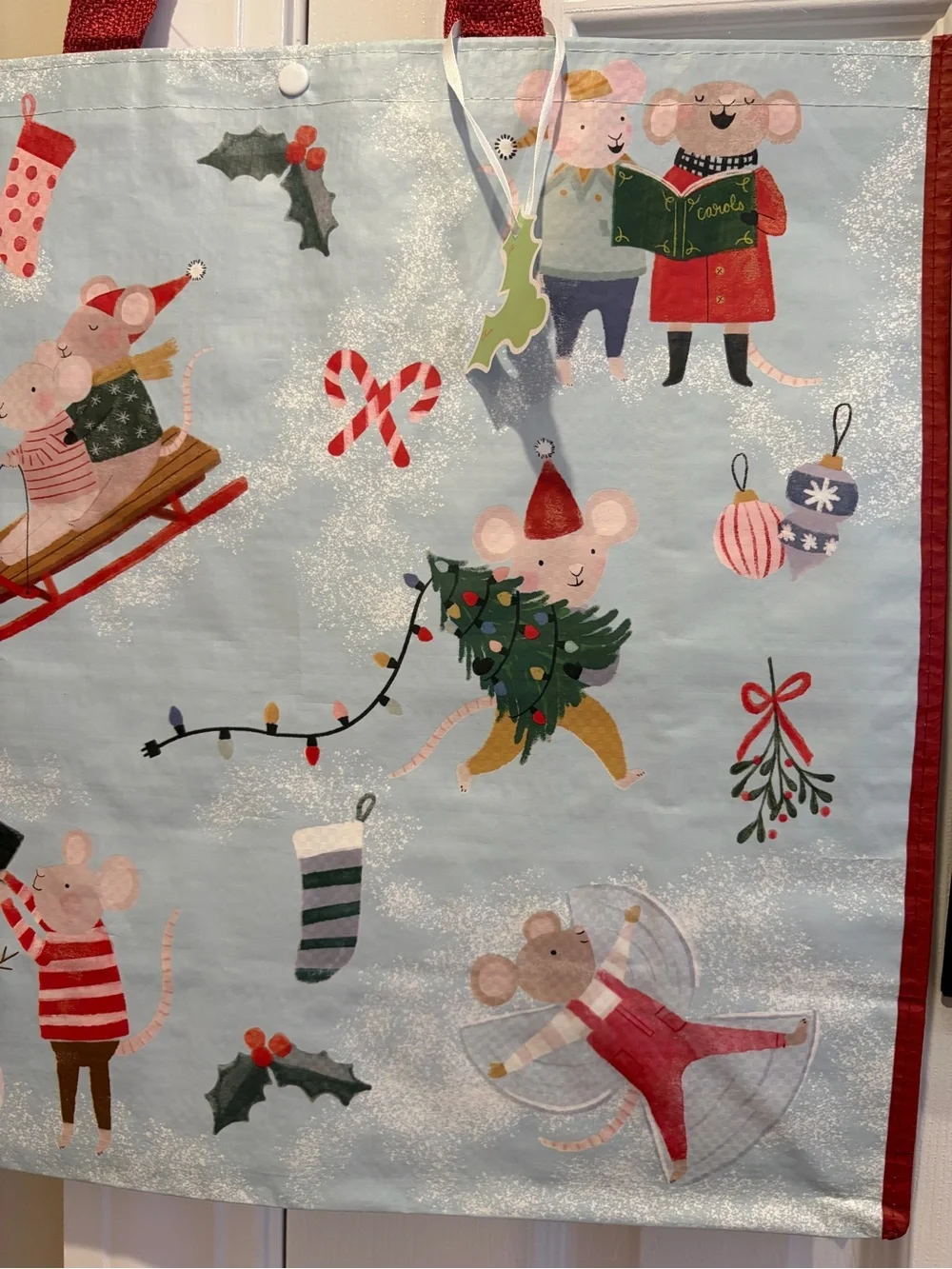 TJ Maxx/ Marshalls Holiday Cat & Mouse Reusable Tote Bags 🐱🎄🎅🏻🐭